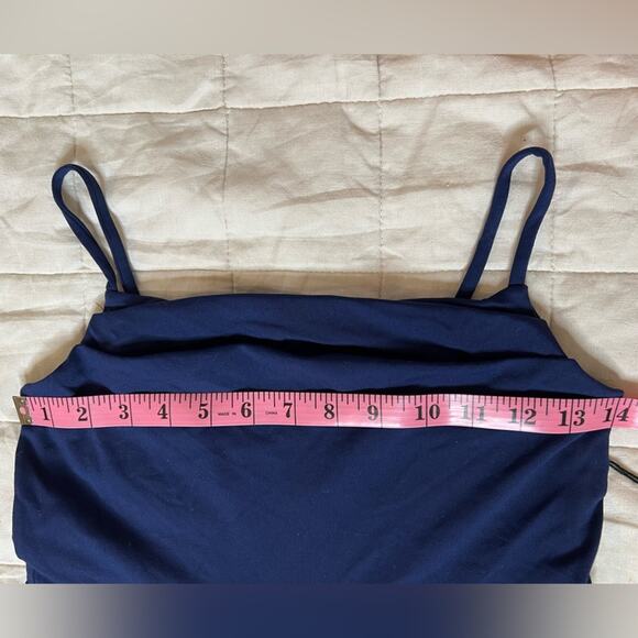 NWT Revolve X Susana Monaco Dark Blue Pleated Cowl Neck Flare Tank Dress - Small - Picture 5 of 7